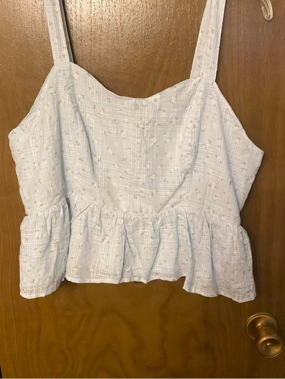 Celebrity Pink Light Blue Floral Ruffled Cami - Picture 5 of 6